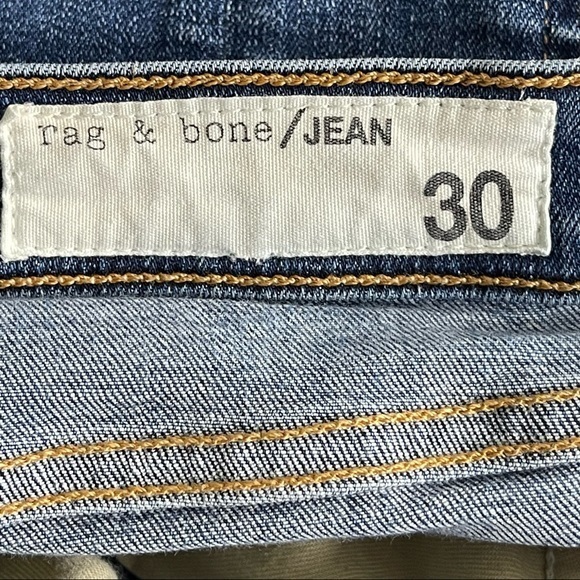 Rag & Bone Flare High Rise Jeans Raw Hem Medium Wash Jeans - Picture 8 of 12